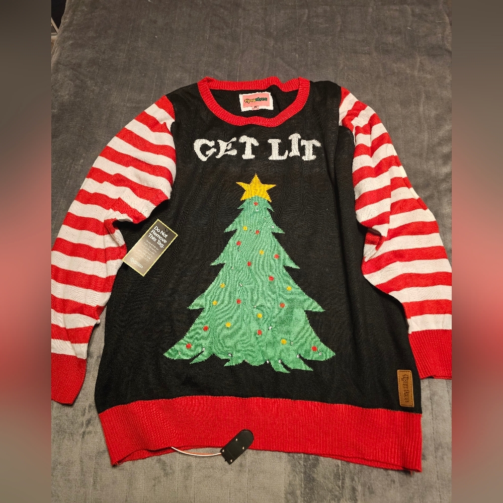 Tipsy Elves Get Lit Christmas Sweater, Womens Xl